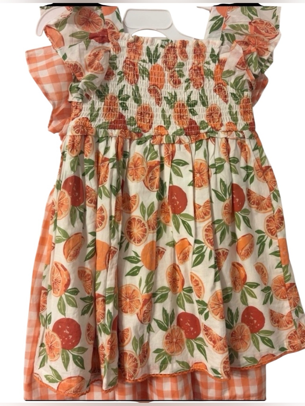 Sigrid Olsen Orange Checkered Kids Dress